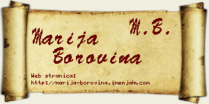 Marija Borovina vizit kartica